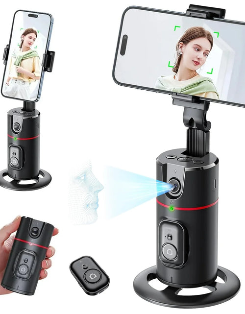 Load image into Gallery viewer, Auto Face Tracking Phone Holder Tripod, No App Required, 360° Rotation Smart Face Body Tracking Tripod Selfie Phone Camera Mount Cell Phone Stand for TIK Tok, Vlog, Live Streaming, Youtube Video
