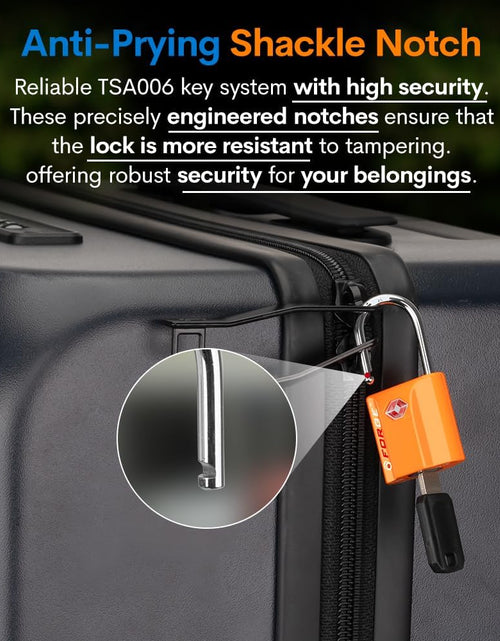 Load image into Gallery viewer, Orange 4 Pack TSA Approved Luggage Locks Ultra-Secure Dimple Key Travel Locks with Zinc Alloy Body
