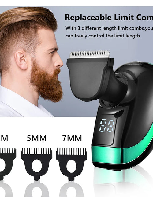 Load image into Gallery viewer, 5 in 1 4D Men&#39;S Rechargeable Bald Head Electric Shaver 5 Floating Heads Beard Nose Ear Hair Trimmer Razor Clipper Facial Brush
