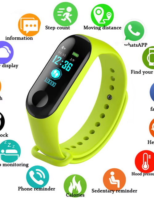 Load image into Gallery viewer, Wristwatch Fitness M3 Color Screen Smart Sport Bracelet Activity Running Tracker Heart Rate for Children Men Women Watch Hours
