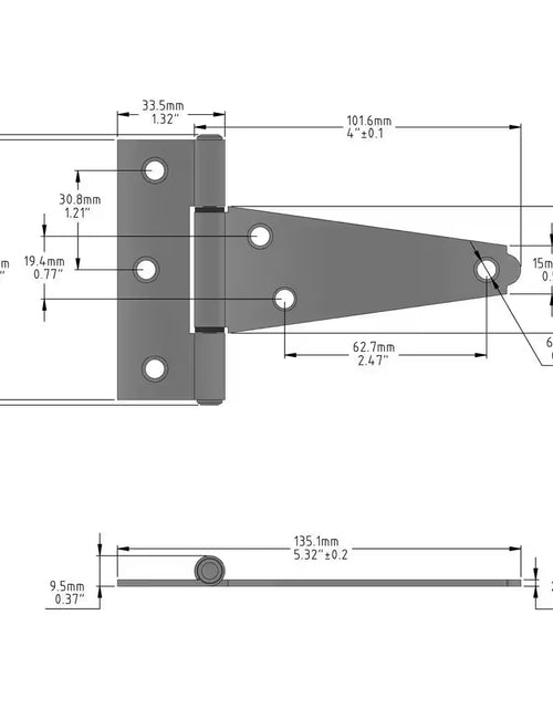 Load image into Gallery viewer, 4 In. Stainless Steel Heavy-Duty Gate Tee Hinge
