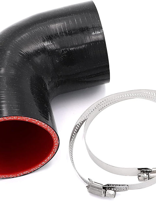 Load image into Gallery viewer, 90 Degree 3 Inch(76Mm) Elbow Coupler Hose,Length 4-In(102Mm),4-Ply Reinforced with 2Pcs Clamps for Turbo/Intercooler/Intake Piping Coupler
