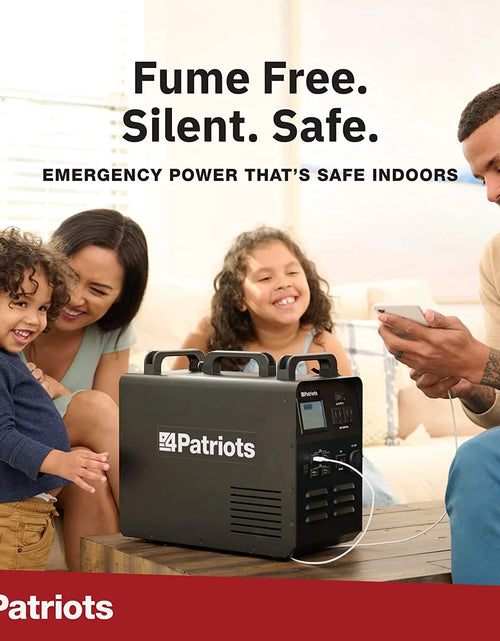 Load image into Gallery viewer, Patriot Power Generator - Fume-Free, Silent &amp; Safe Lithium-Iron-Phosphate Battery - 100-Watt Solar Panel Included- Reliable Power Source during an Outage - Quiet and Portable - 2,500 + Lifecycles
