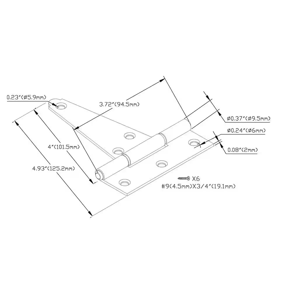 4 In. Stainless Steel Heavy-Duty Gate Tee Hinge