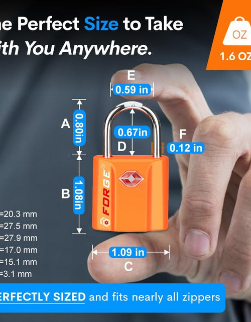 Load image into Gallery viewer, Orange 4 Pack TSA Approved Luggage Locks Ultra-Secure Dimple Key Travel Locks with Zinc Alloy Body
