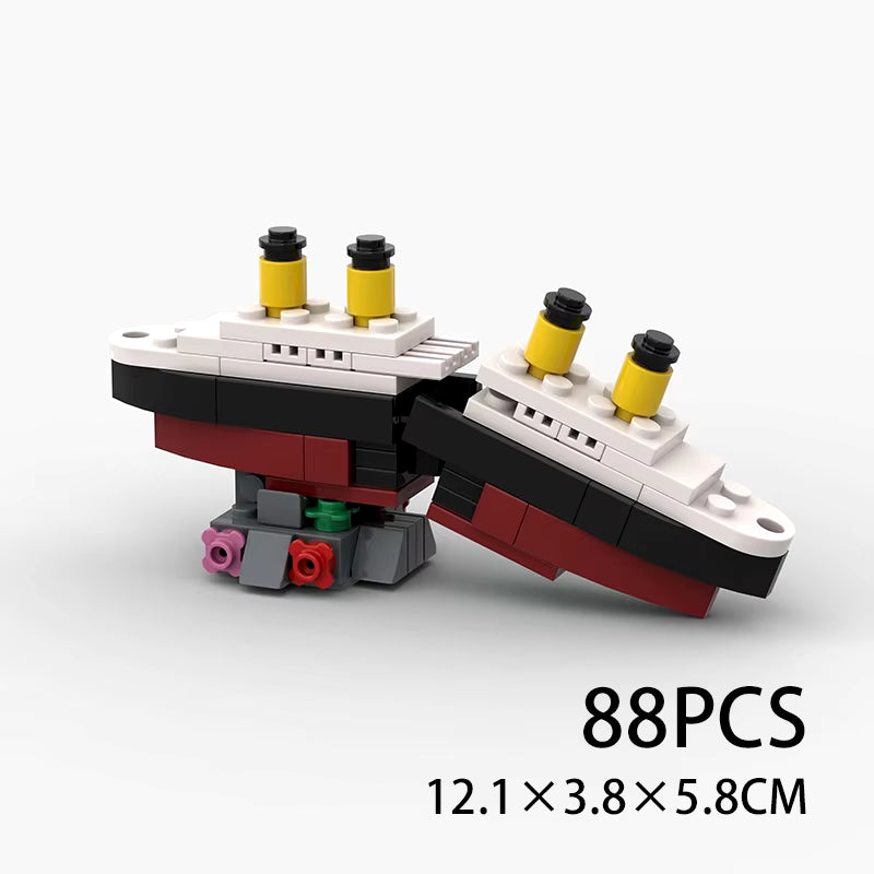 Mini RMS Titanic Sank Ship Model Break in Half MOC Building Blocks Bricks Boat Kit Construcrion Sets Gift Adult Children