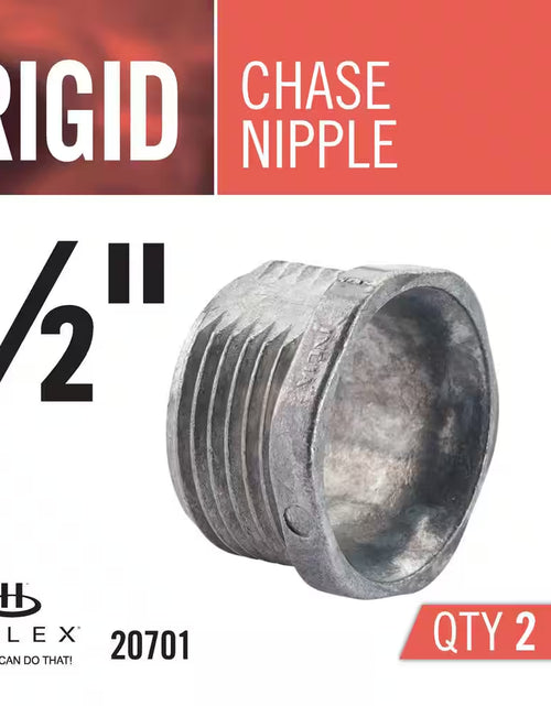 Load image into Gallery viewer, 1/2 In. Rigid Conduit Chase Nipples (100-Pack)
