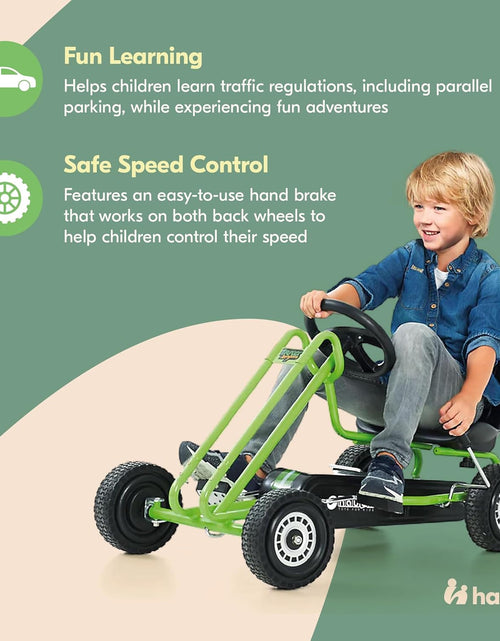 Load image into Gallery viewer, Lightning - Pedal Go Kart | Pedal Car | Ride on Toys for Boys &amp; Girls with Ergonomic Adjustable Seat &amp; Sharp Handling - Race Green
